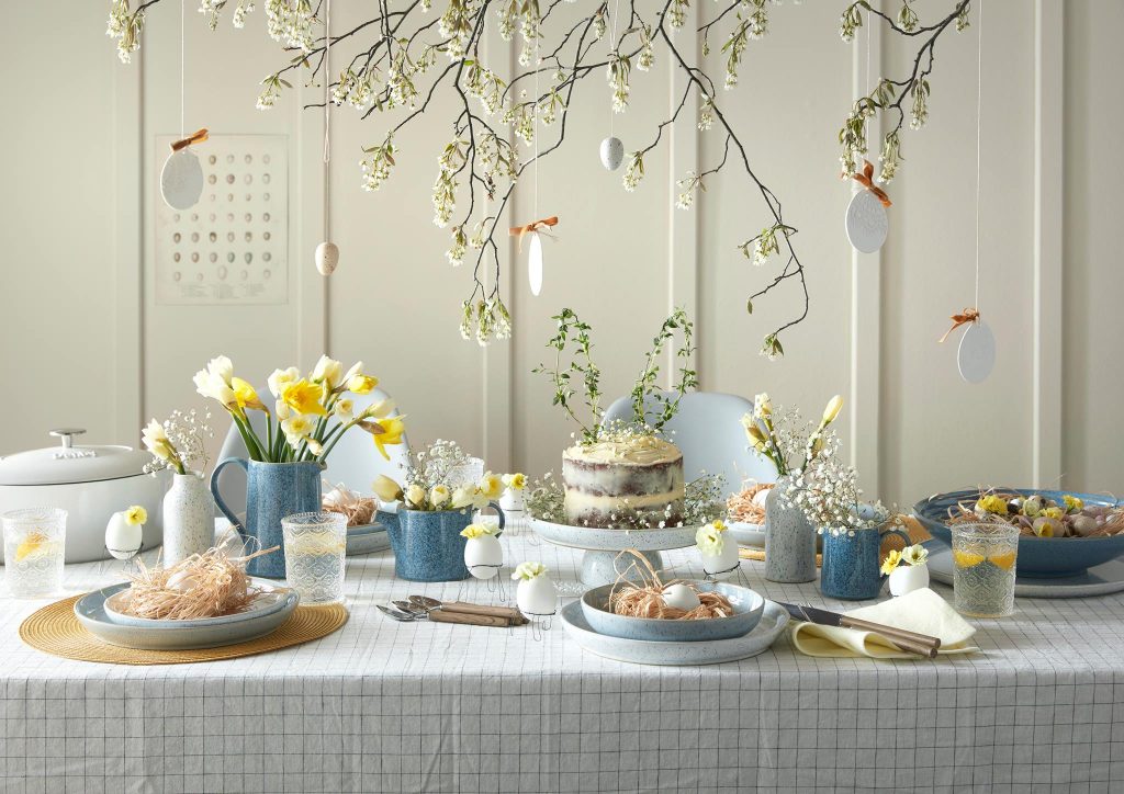 Spring feast with daffodils and Denby