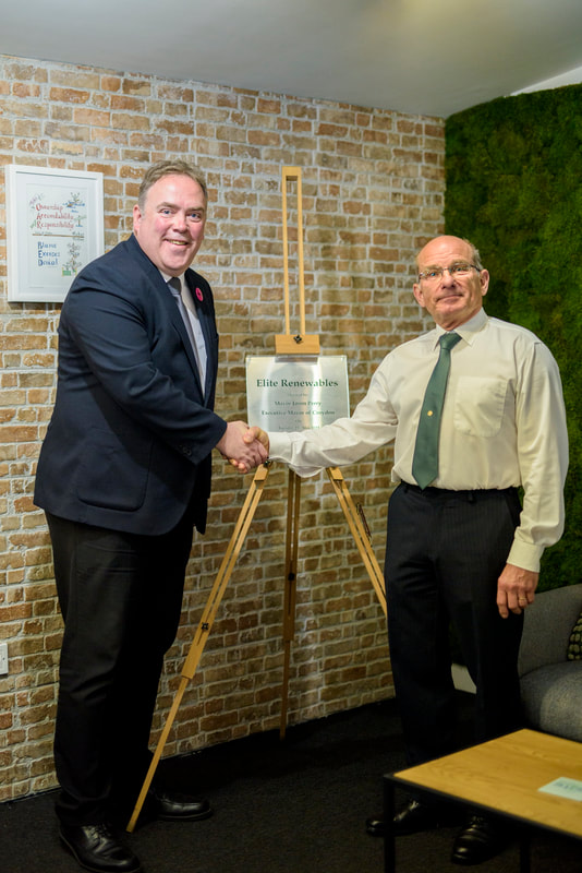 The Executive Mayor of Croydon, Jason Perry opens the new Elite Renewable building